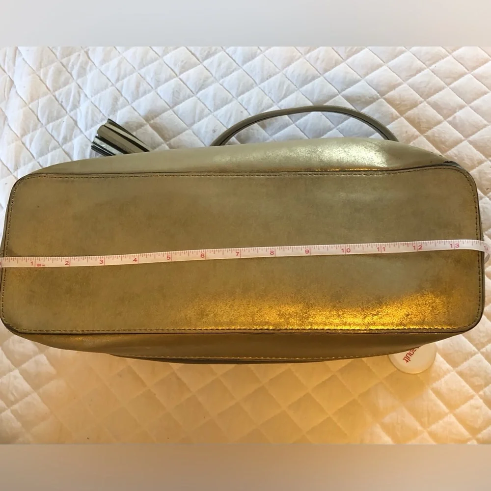 Kate Landry Pewter with gold detail shoulder purse/tote - Picture 5 of 9